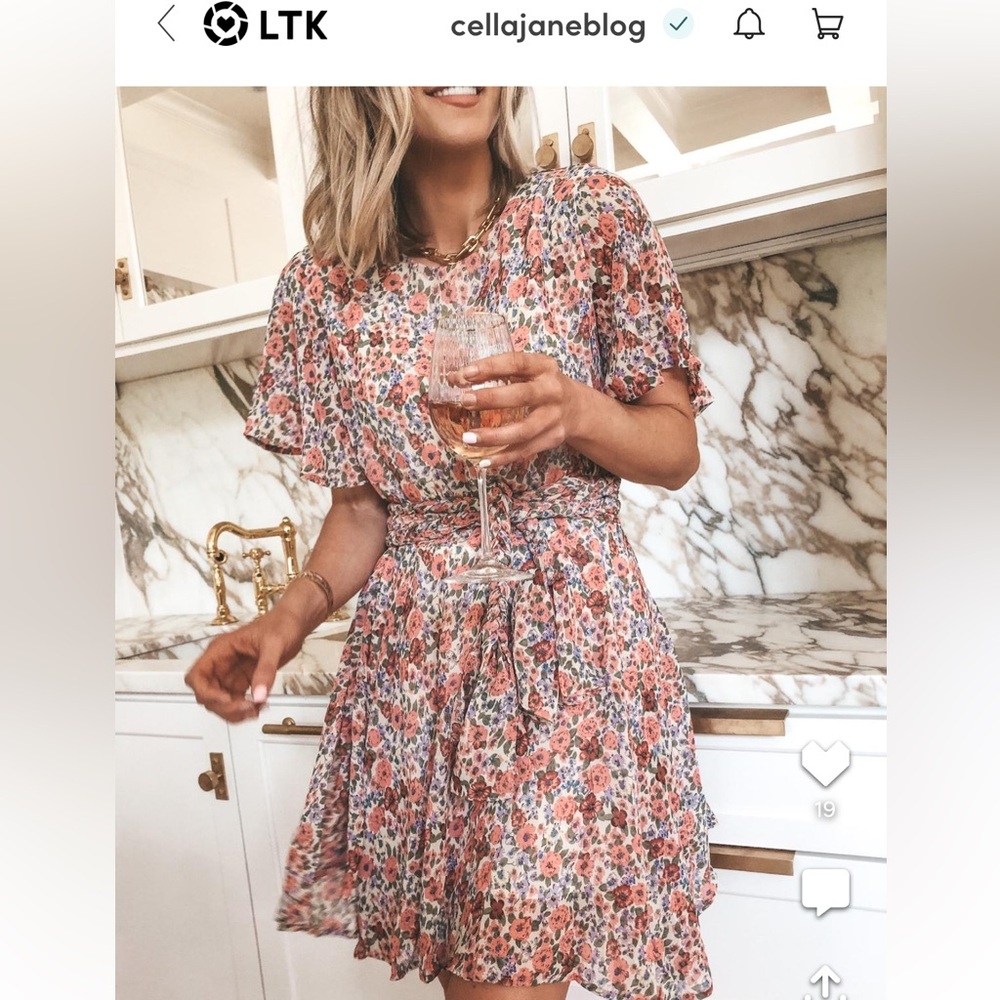 Free The Roses Floral Mini Dress